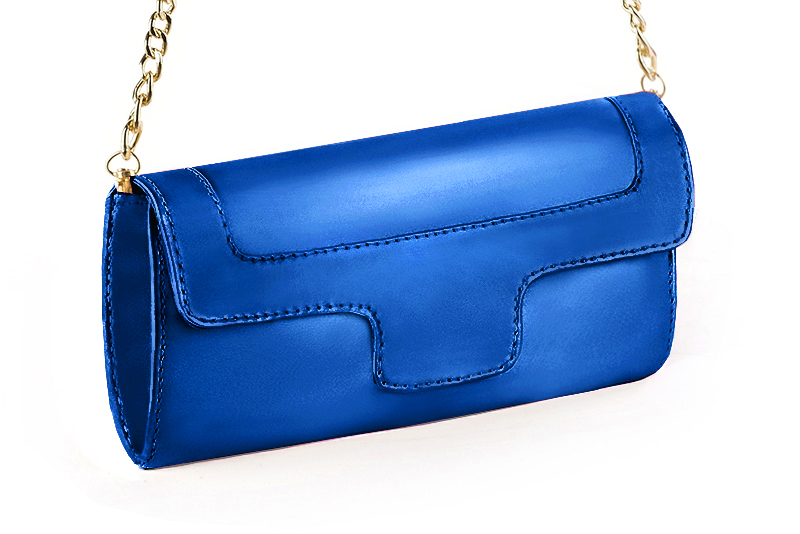 Women's electric blue luxurious elegant clutch for ceremonies, weddings and evenings out. - Front view